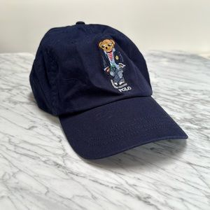 [NWT] Polo Ralph Lauren baseball hat/cap, leather strap, metal buckle, navy blue